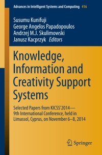 Cover image: Knowledge, Information and Creativity Support Systems 9783319274775