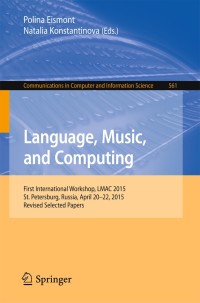 Imagen de portada: Language, Music, and Computing 9783319274973
