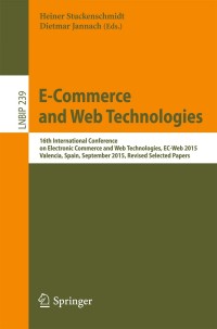 Cover image: E-Commerce and Web Technologies 9783319277288
