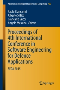 Imagen de portada: Proceedings of 4th International Conference in Software Engineering for Defence Applications 9783319278940