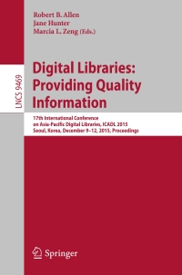 Cover image: Digital Libraries: Providing Quality Information 9783319279732