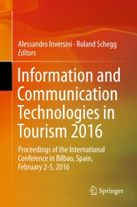 Imagen de portada: Information and Communication Technologies in Tourism 2016 9783319282305