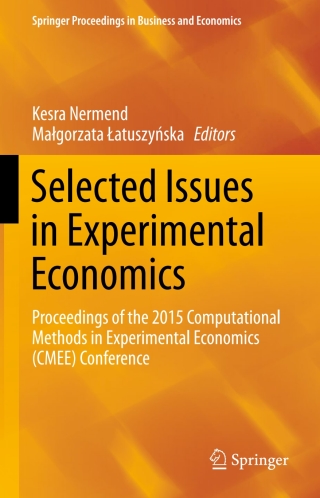 Imagen de portada: Selected Issues in Experimental Economics 9783319284170