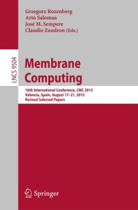 Cover image: Membrane Computing 9783319284743