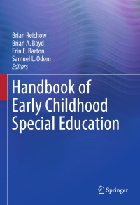Cover image: Handbook of Early Childhood Special Education 9783319284903