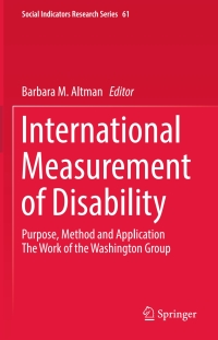 Cover image: International Measurement of Disability 9783319284965