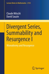 Cover image: Divergent Series, Summability and Resurgence I 9783319287355