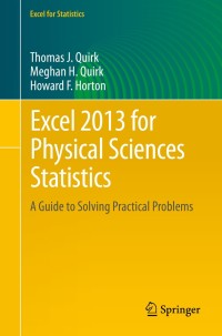 Cover image: Excel 2013 for Physical Sciences Statistics 9783319289632