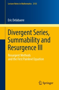 Cover image: Divergent Series, Summability and Resurgence III 9783319289991