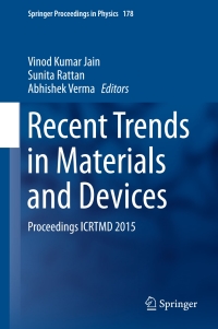 Imagen de portada: Recent Trends in Materials and Devices 9783319290959