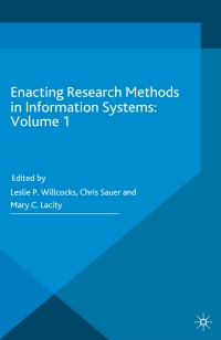 Cover image: Enacting Research Methods in Information Systems: Volume 1 9783319292656