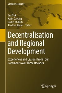 Cover image: Decentralisation and Regional Development 9783319293653