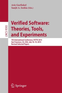 صورة الغلاف: Verified Software: Theories, Tools, and Experiments 9783319296128