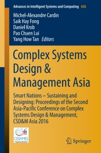 Imagen de portada: Complex Systems Design & Management Asia 9783319296425