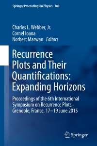 Imagen de portada: Recurrence Plots and Their Quantifications: Expanding Horizons 9783319299211