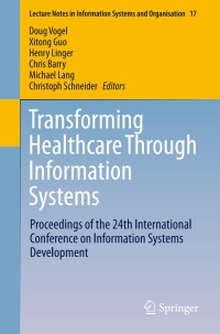 Imagen de portada: Transforming Healthcare Through Information Systems 9783319301327