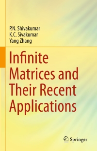 Titelbild: Infinite Matrices and Their Recent Applications 9783319301792
