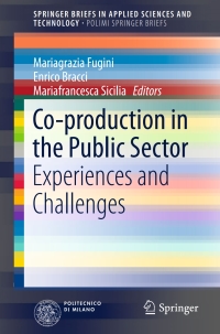Imagen de portada: Co-production in the Public Sector 9783319305561