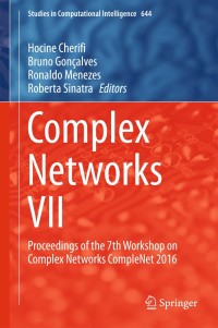 Cover image: Complex Networks VII 9783319305684