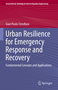 Cover image: Urban Resilience for Emergency Response and Recovery 9783319306551