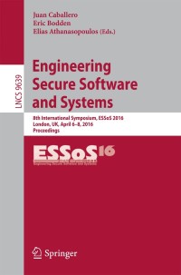 صورة الغلاف: Engineering Secure Software and Systems 9783319308050