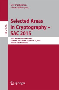 Immagine di copertina: Selected Areas in Cryptography - SAC 2015 9783319313009