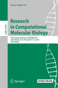 Cover image: Research in Computational Molecular Biology 9783319319568