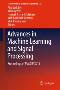 Imagen de portada: Advances in Machine Learning and Signal Processing 9783319322124