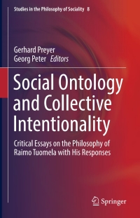 Cover image: Social Ontology and Collective Intentionality 9783319332352