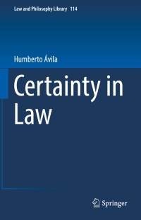 Cover image: Certainty in Law 9783319334066