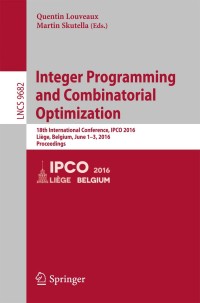 Cover image: Integer Programming and Combinatorial Optimization 9783319334608