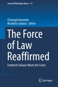 Imagen de portada: The Force of Law Reaffirmed 9783319339863