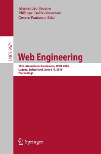 Cover image: Web Engineering 9783319387901