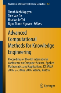 Titelbild: Advanced Computational Methods for Knowledge Engineering 9783319388830