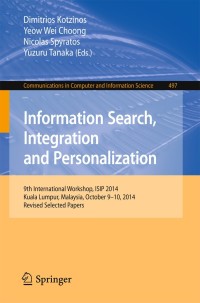 Cover image: Information Search, Integration and Personalization 9783319389004