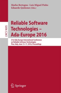 Immagine di copertina: Reliable Software Technologies – Ada-Europe 2016 9783319390826