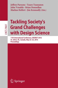 Cover image: Tackling Society's Grand Challenges with Design Science 9783319392936