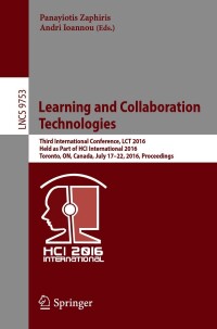 Cover image: Learning and Collaboration Technologies 9783319394824