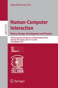 Titelbild: Human-Computer Interaction. Theory, Design, Development and Practice 9783319395098