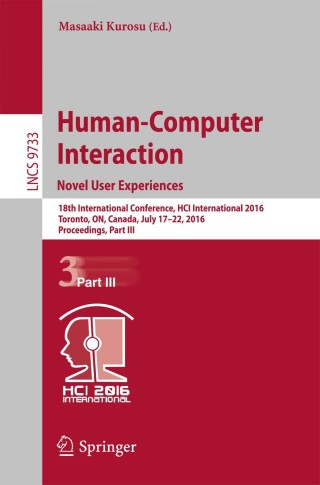 Omslagafbeelding: Human-Computer Interaction. Novel User Experiences 9783319395128