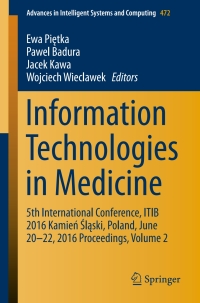 Cover image: Information Technologies in Medicine 9783319399034