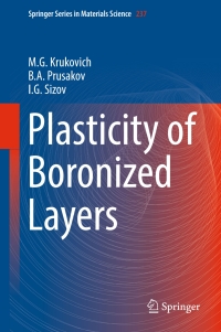 Cover image: Plasticity of Boronized Layers 9783319400112