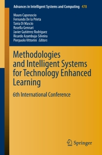 Cover image: Methodologies and Intelligent Systems for Technology Enhanced Learning 9783319401645