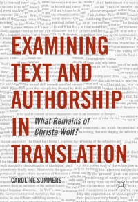 Cover image: Examining Text and Authorship in Translation 9783319401829