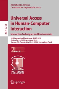 Imagen de portada: Universal Access in Human-Computer Interaction. Interaction Techniques and Environments 9783319402437