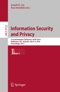 Imagen de portada: Information Security and Privacy 9783319402529