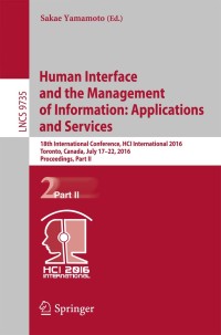 Imagen de portada: Human Interface and the Management of Information: Applications and Services 9783319403960