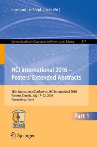 Omslagafbeelding: HCI International 2016 – Posters' Extended Abstracts 9783319405476