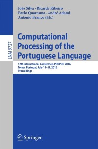 Titelbild: Computational Processing of the Portuguese Language 9783319415512