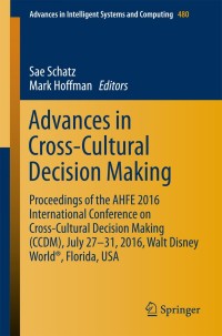 Imagen de portada: Advances in Cross-Cultural Decision Making 9783319416359